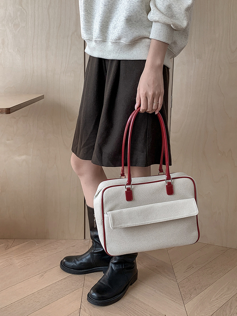 Jacquard leather tote bag/shoulder bag