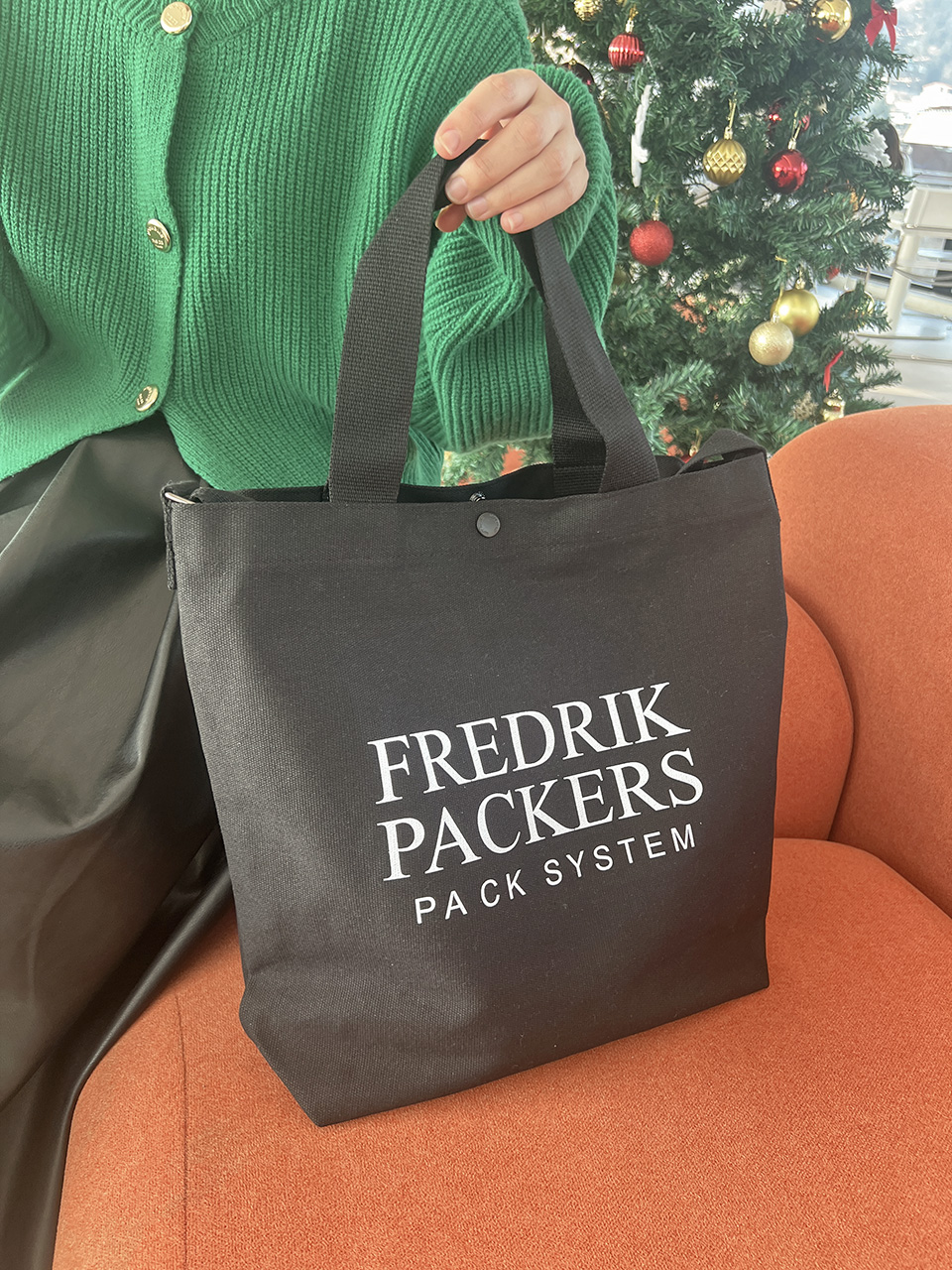 Lettering Big Cross Canvas Bag