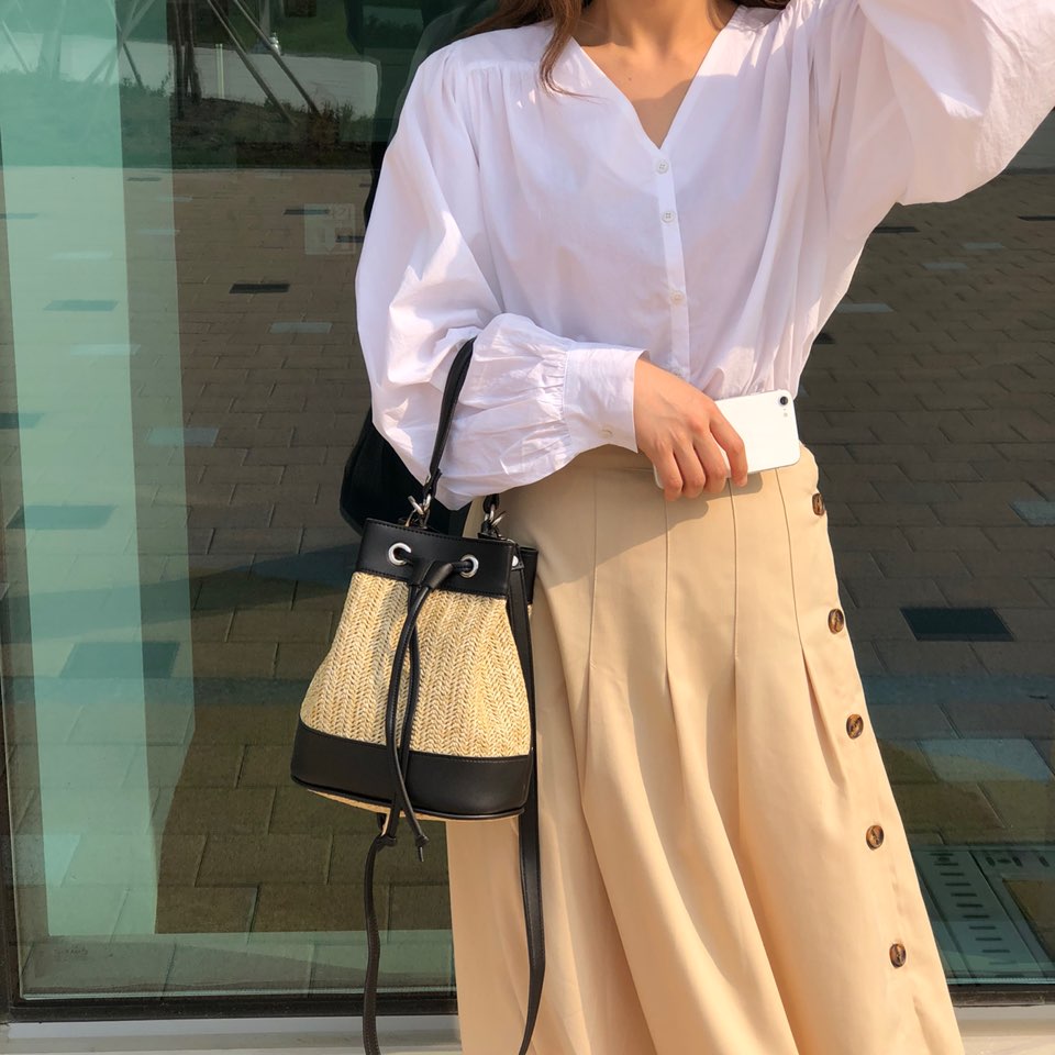 Rattan Mini 2-Way Bucket Bag