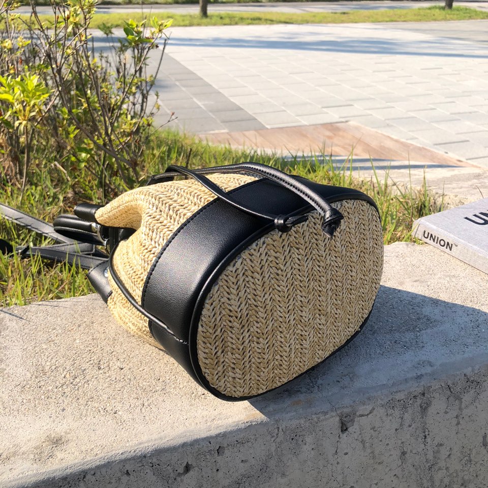 Rattan Mini 2-Way Bucket Bag