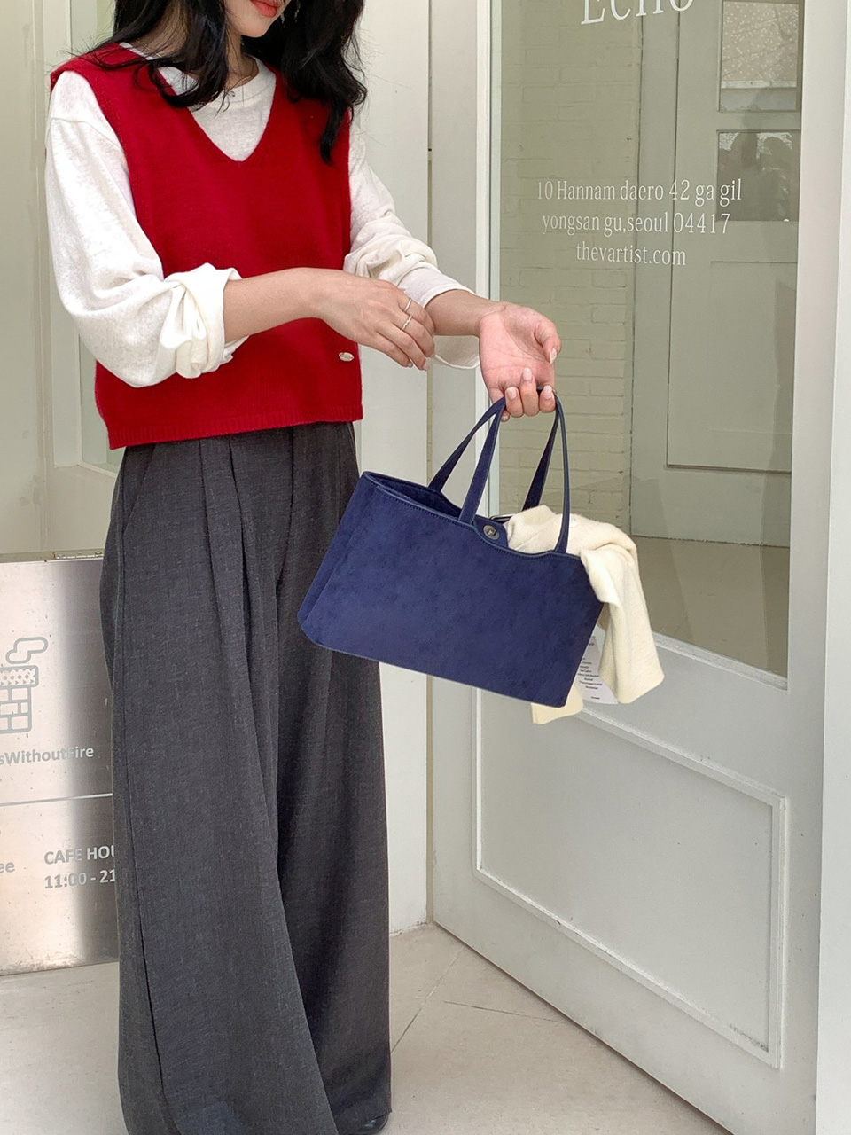 Suede Square Tote Bag