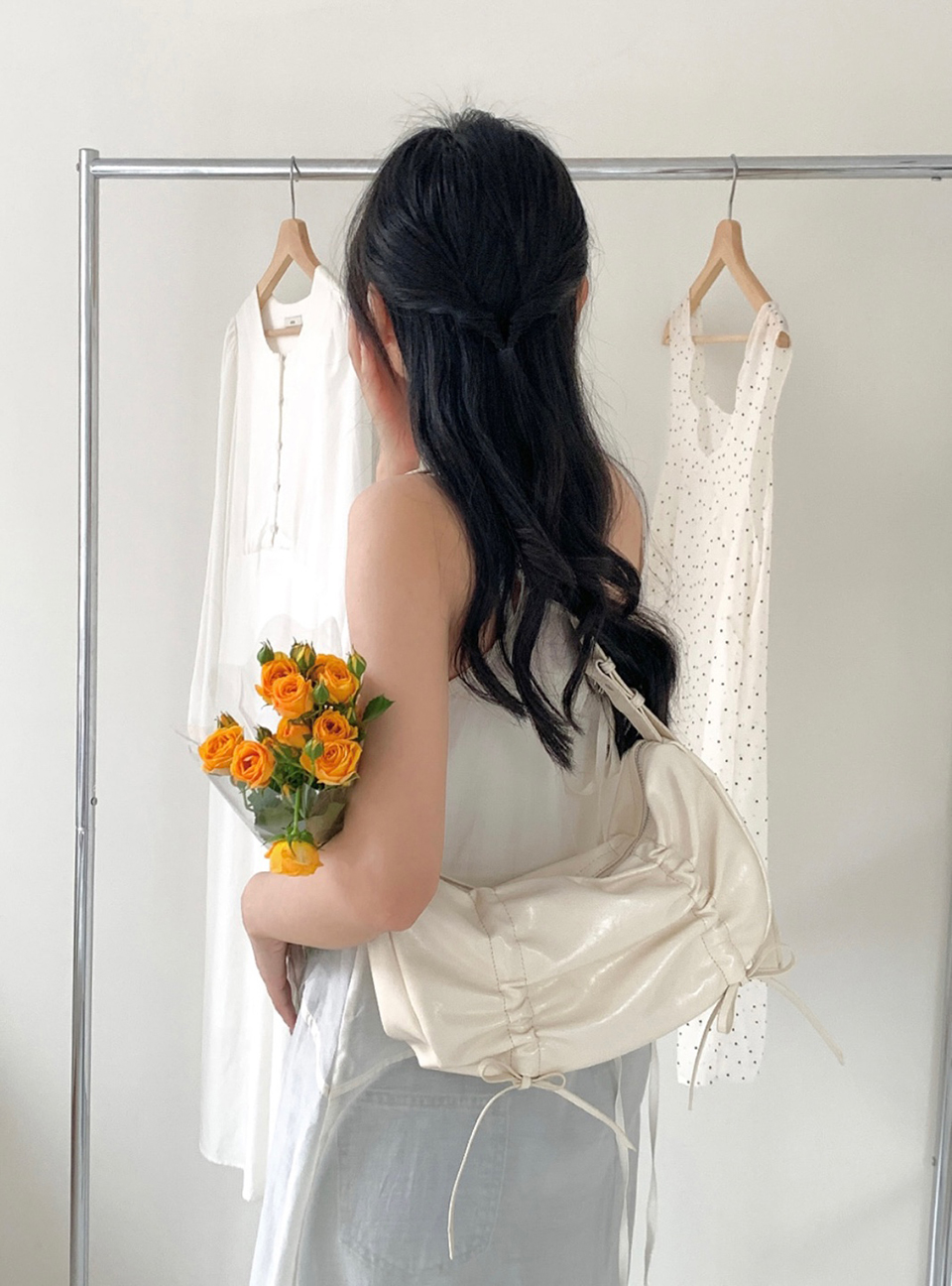 Ribbon Shirring Ballet Core Shoulder Bag (4 colors)