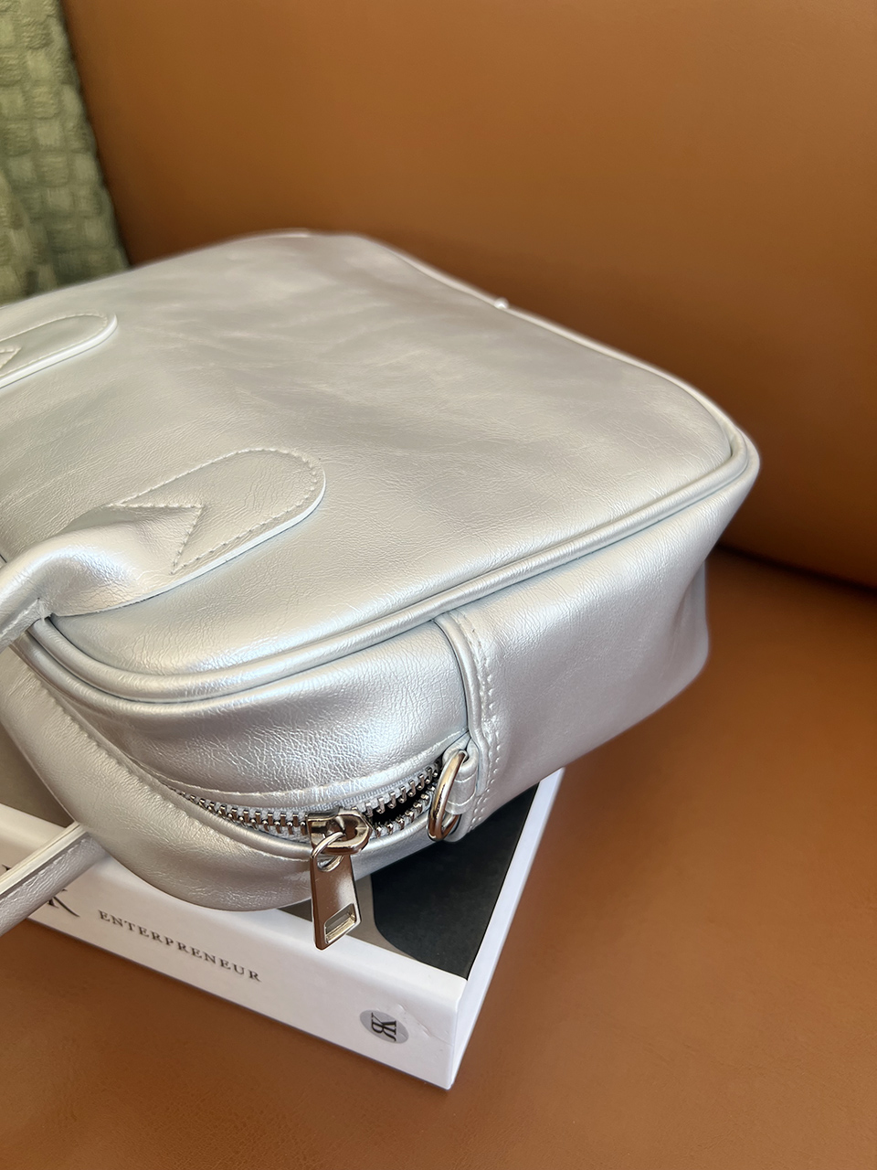Tammy Square Silver 2-Way Tote Bag