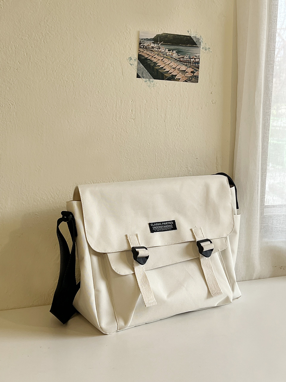 Canvas Classic Zipper Big Cross Messenger Eco Bag (2 colors)