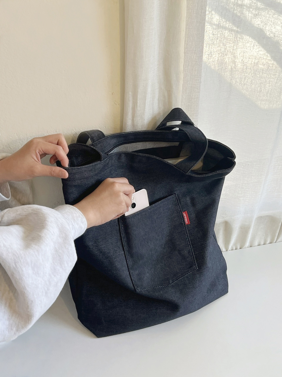 Denim Pocket Oversized Eco Bag