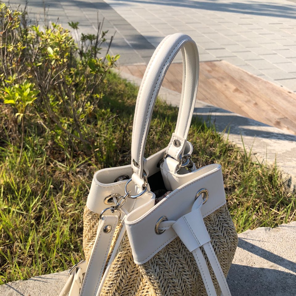 Rattan Mini 2-Way Bucket Bag