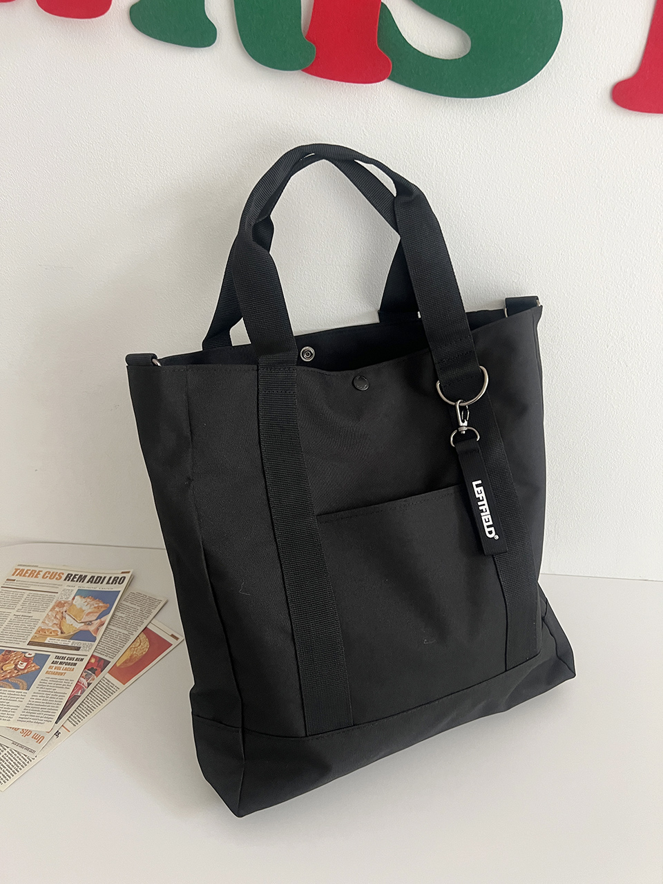 Canvas fabric pocket large cross eco bag