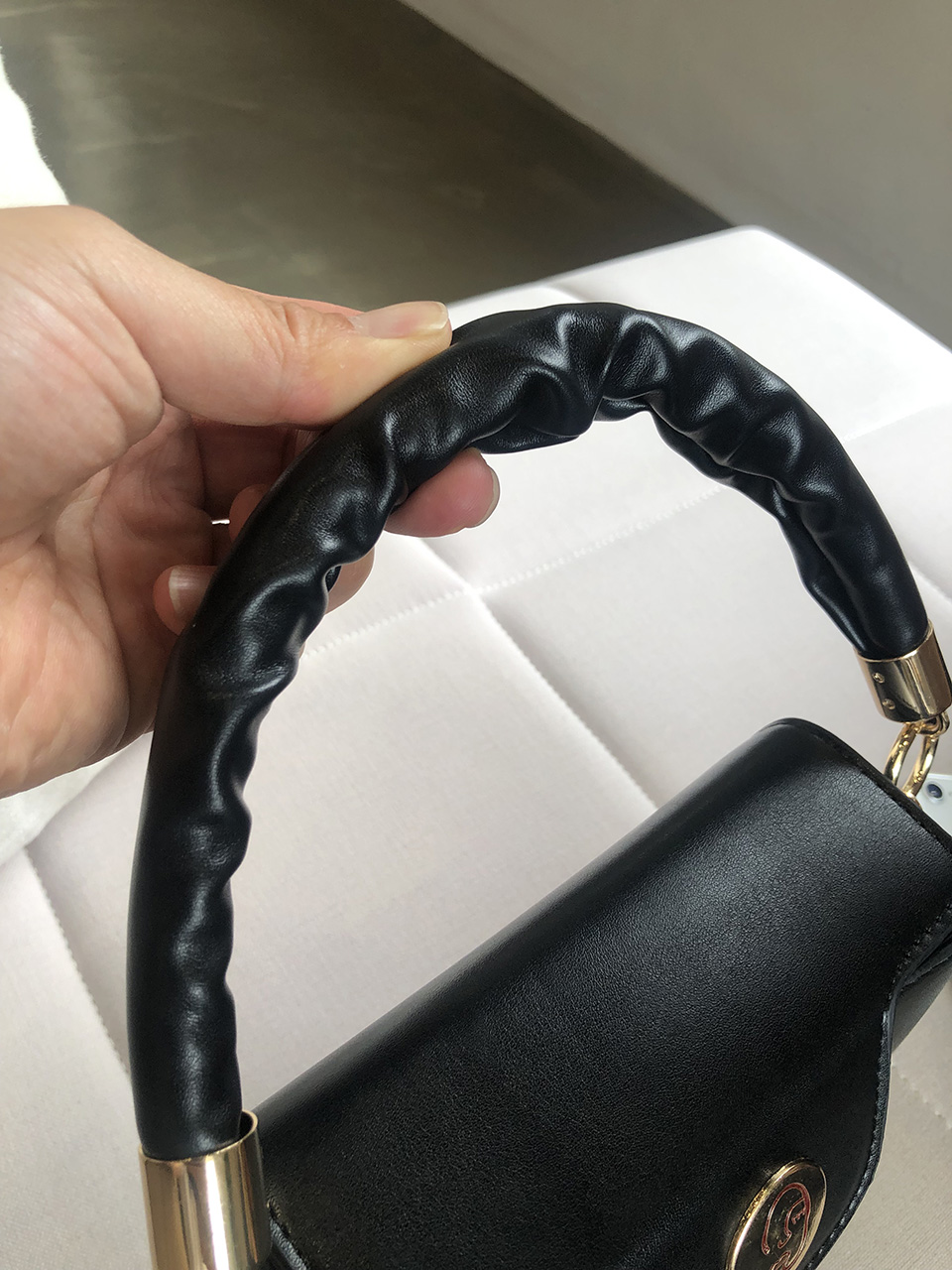 Face Shirring Mini Square Chain Crossbody Bag