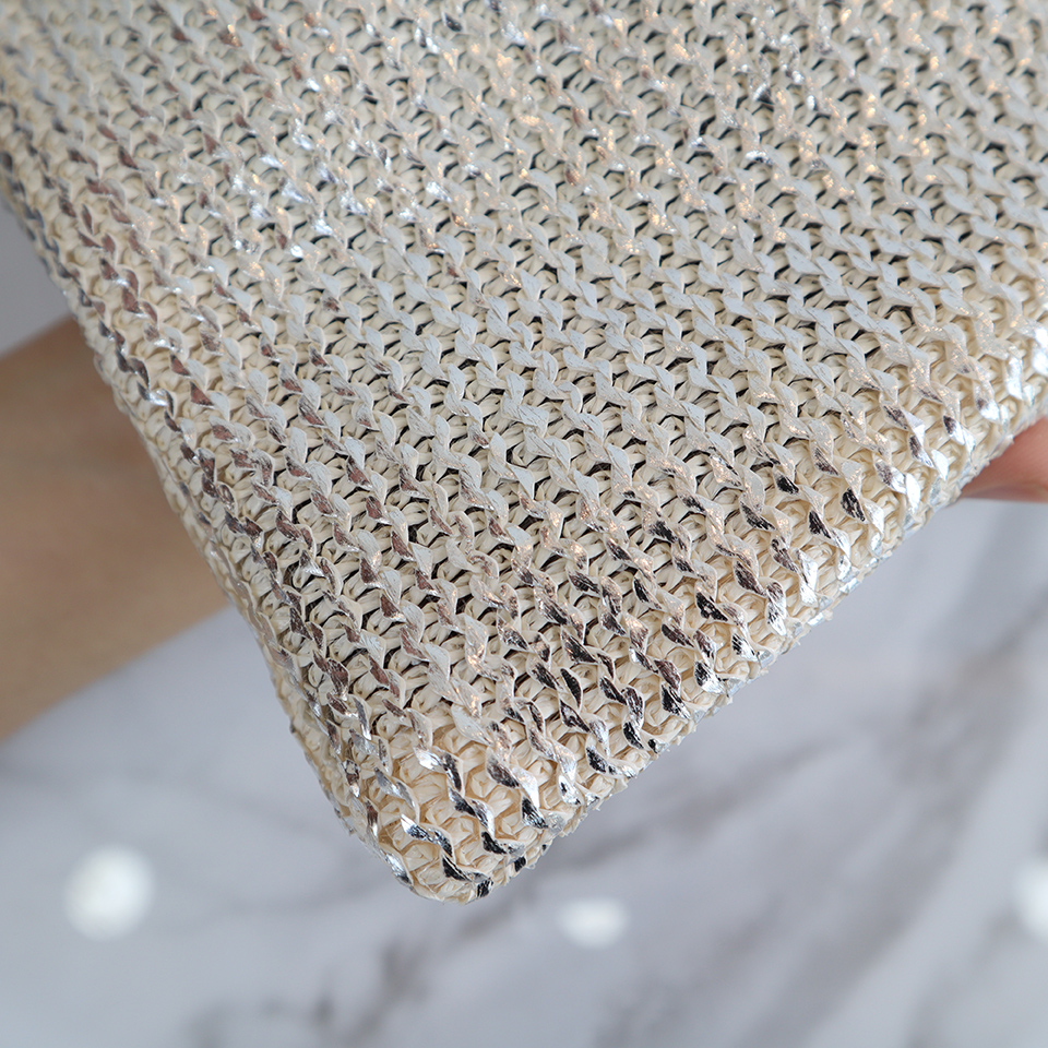 Bling Pearl Rattan Silver Cross Clutch Bag