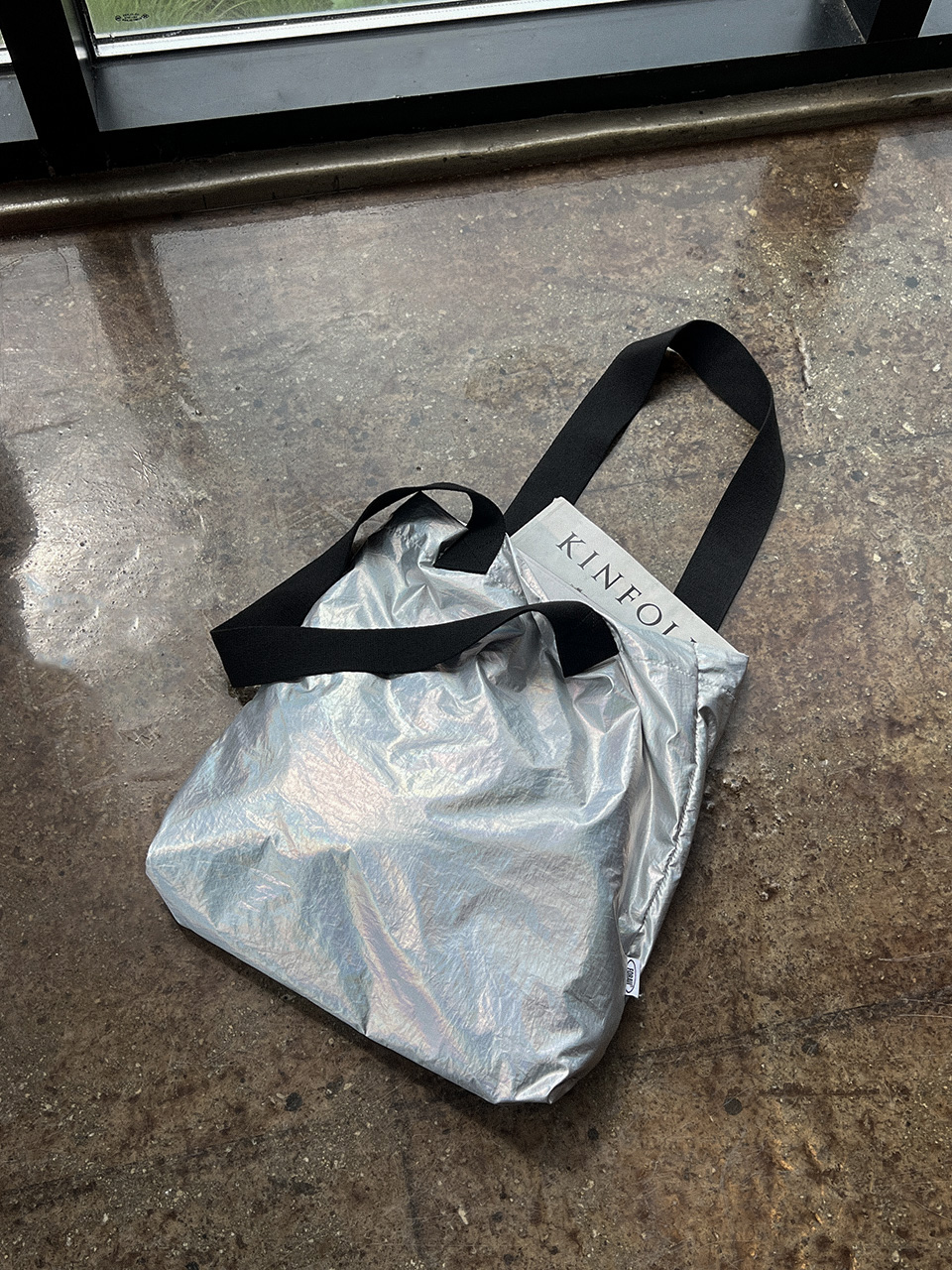 Nylon Silver Plain Shoulder Eco Bag / Shoulder Bag