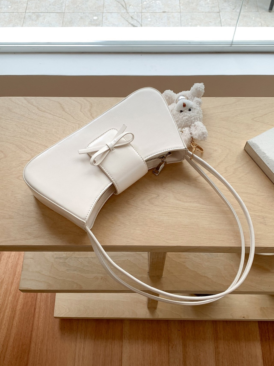 Ballet Core Ribbon Baguette Shoulder Bag