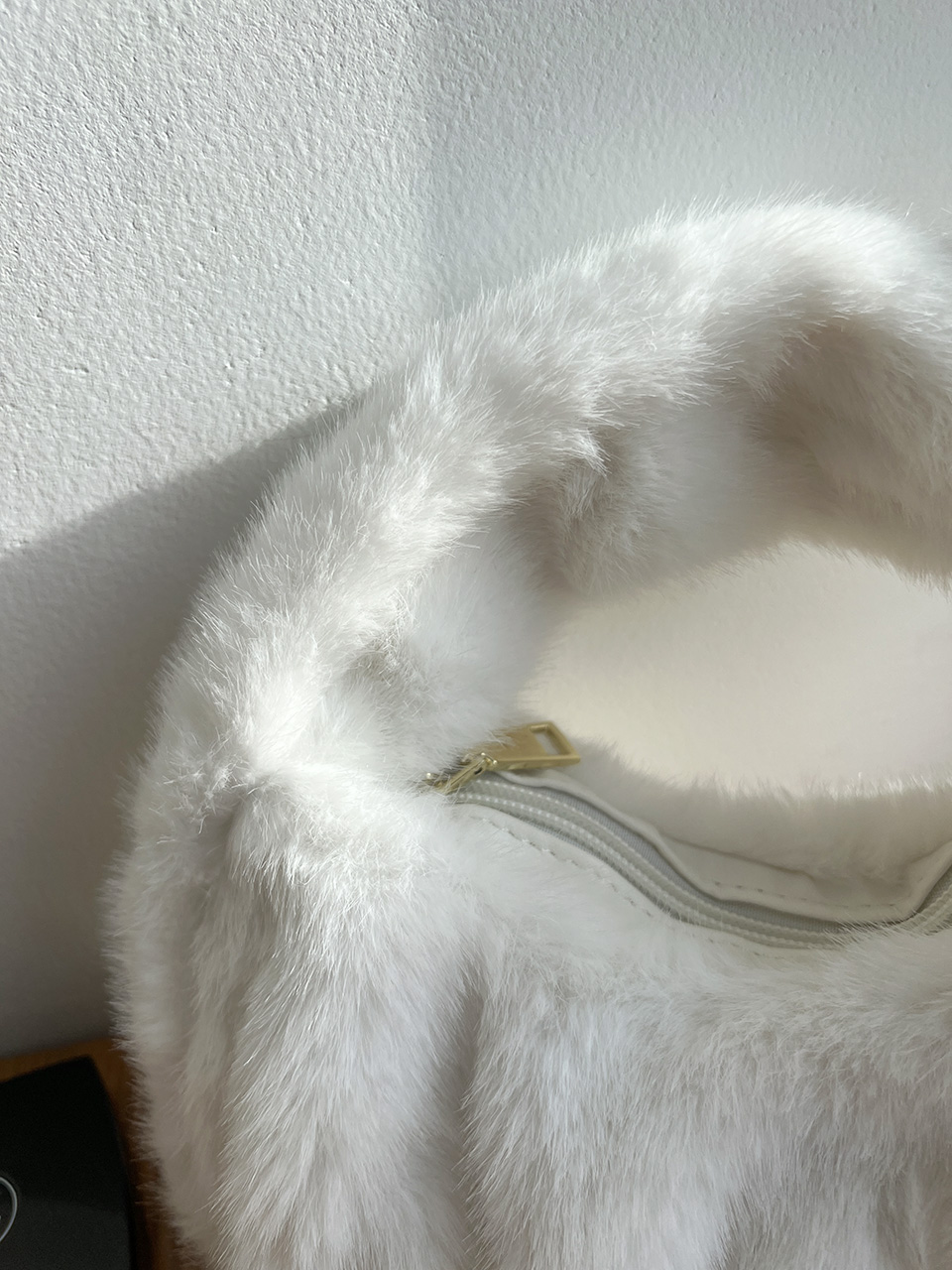 Suwanee Ribbon Fur Shirring Mini Tote Bag