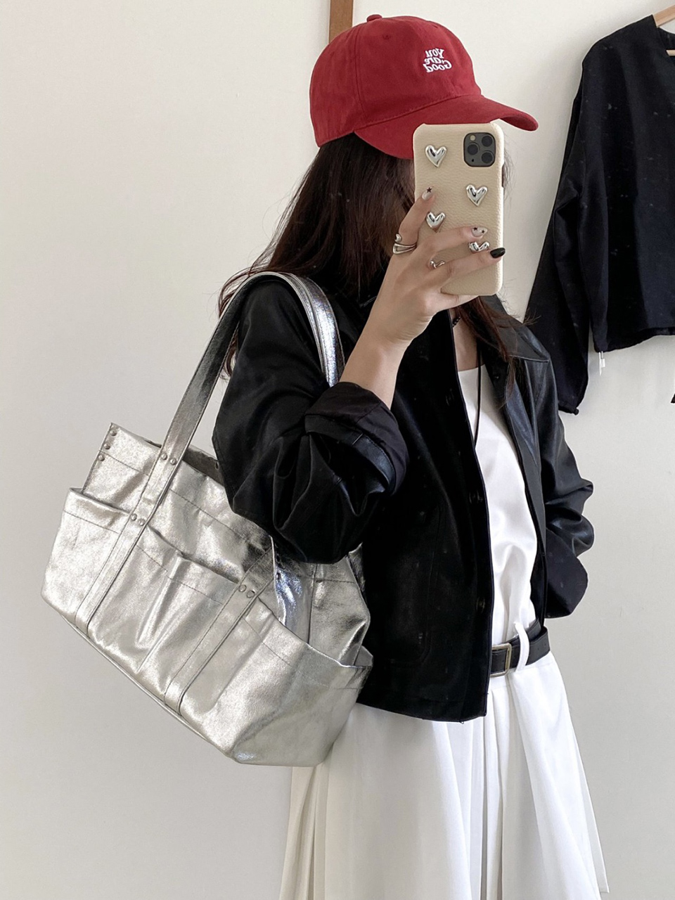 Glossy Pocket Y2K Big Tote Bag