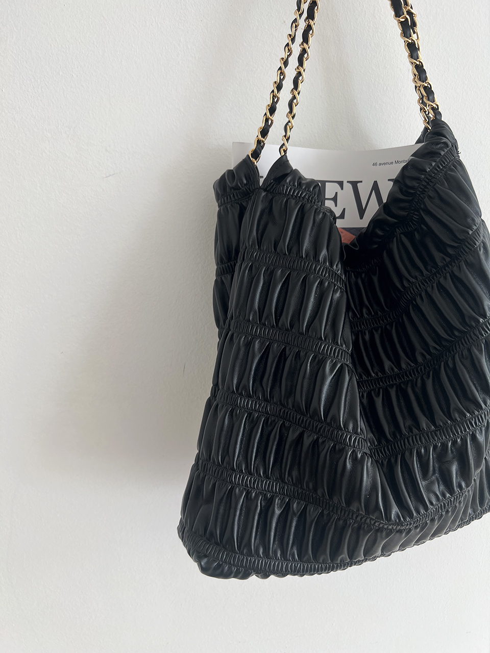 Vanel Fritz Quilted Shirring Chain Shoulder Bag
