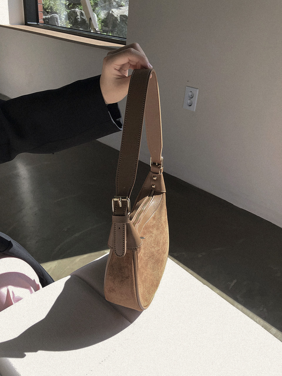 Suede mini shoulder bag