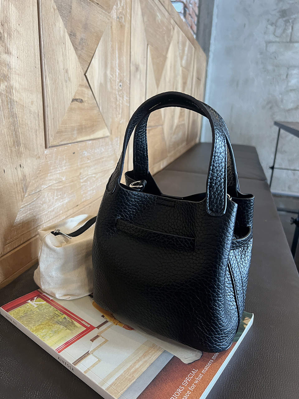 Leather buckle 2-way tote bag (6 colors)