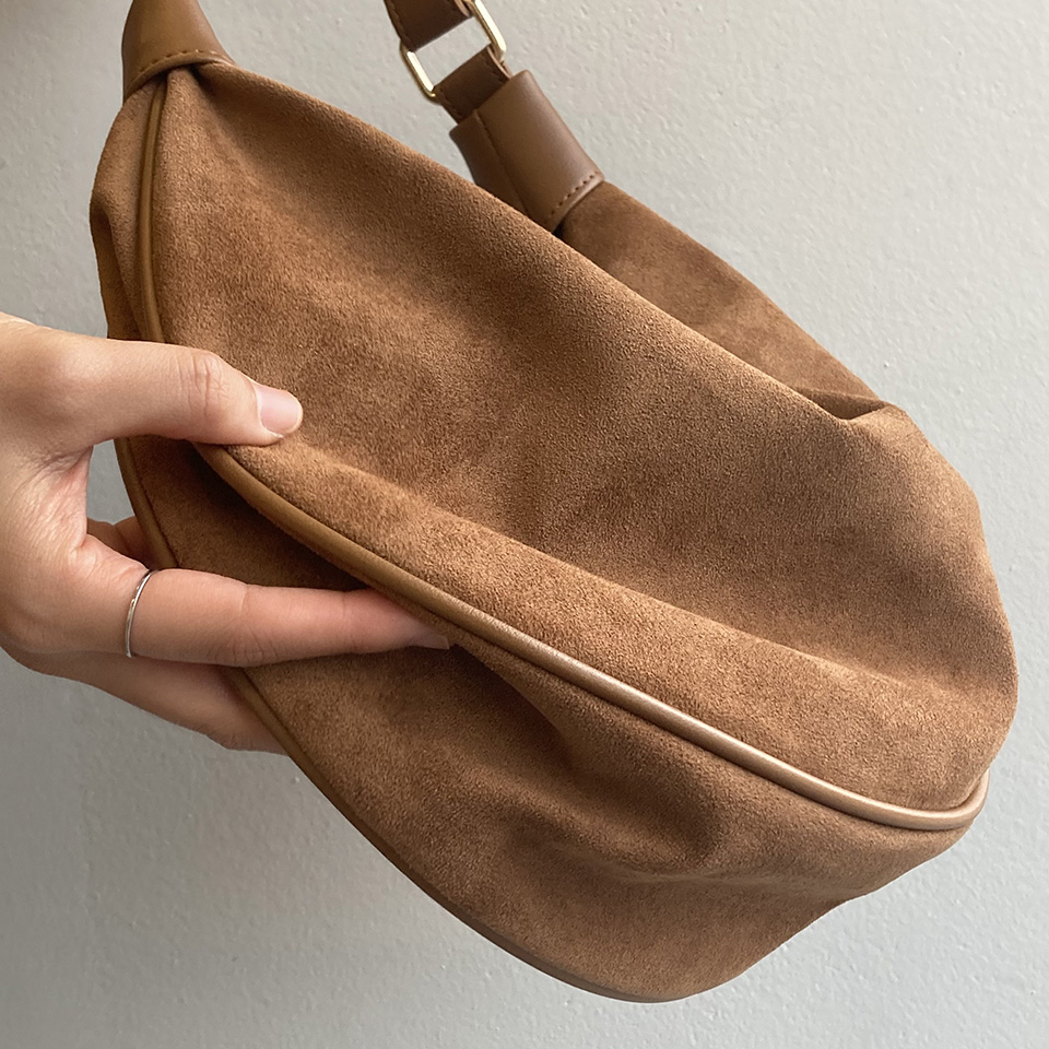 Suede shoulder bag