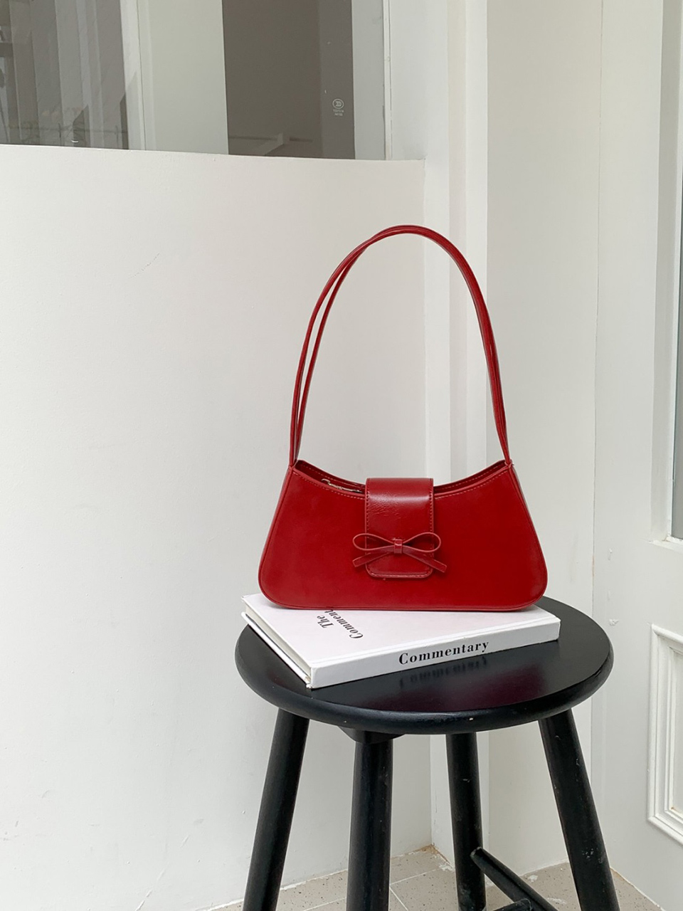 Ballet Core Ribbon Baguette Shoulder Bag