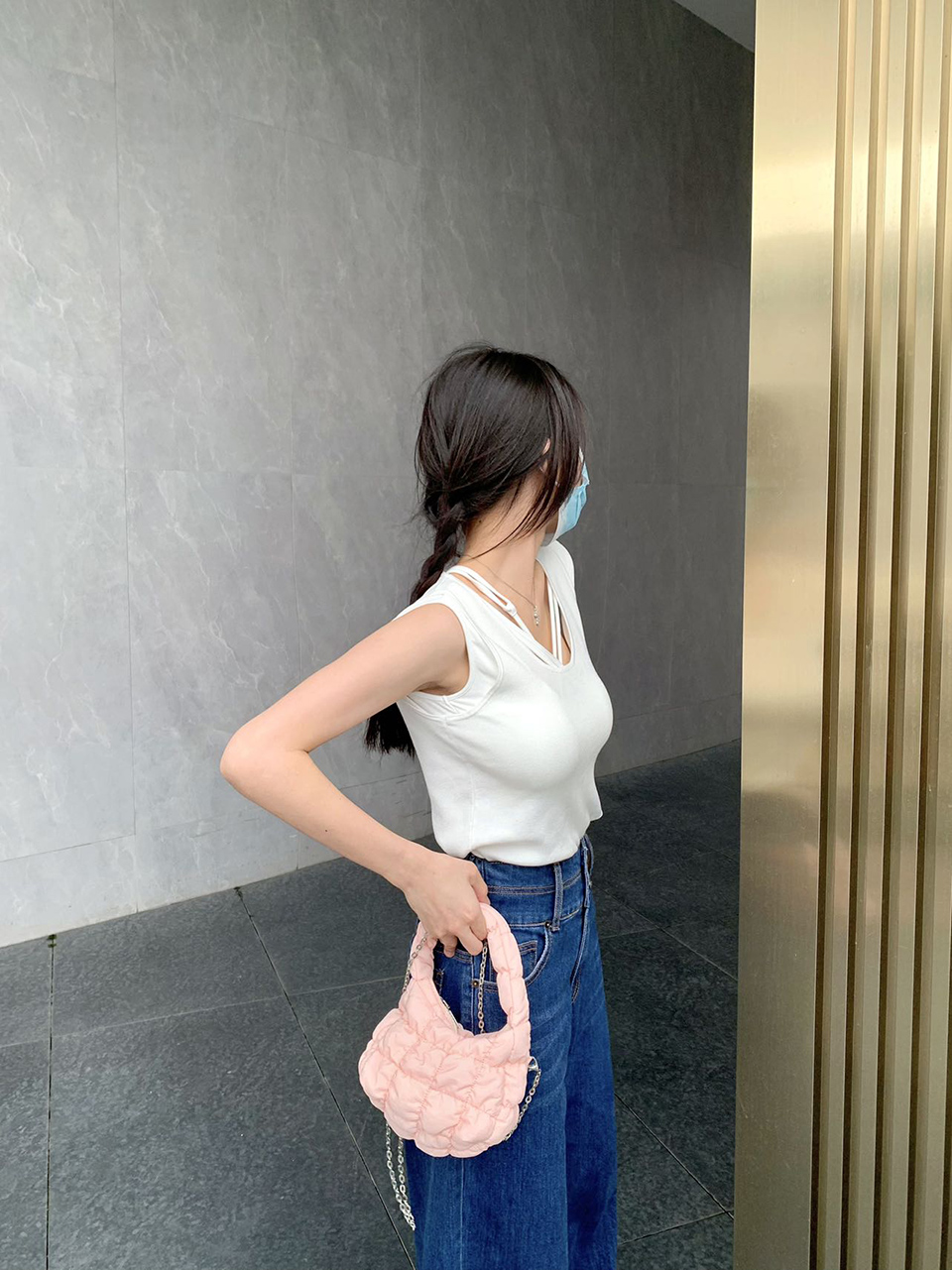 Twoyou Quilted Chain Mini Tote Bag