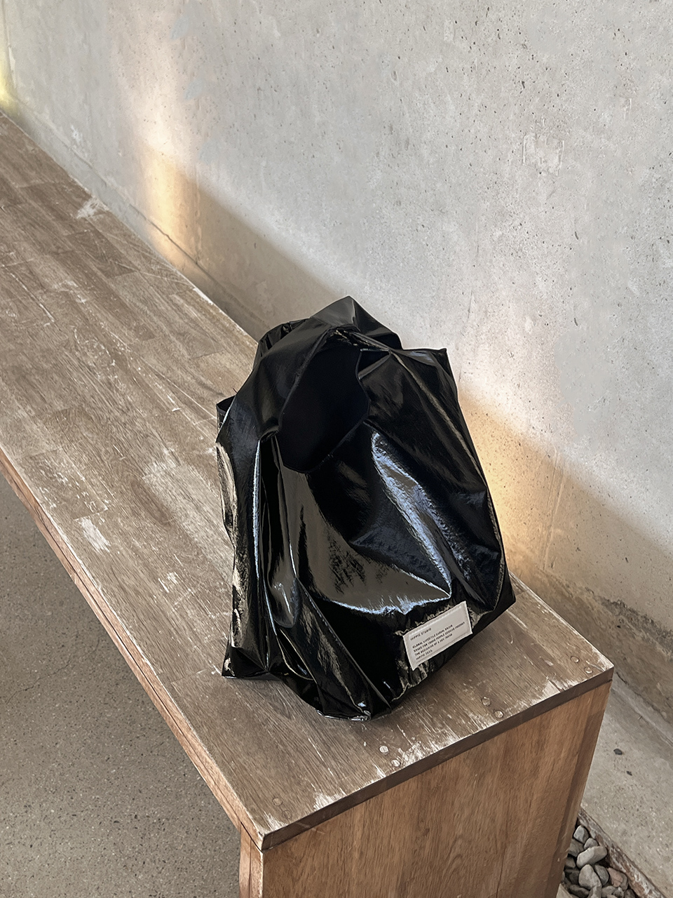 Glossy nylon mini tote bag