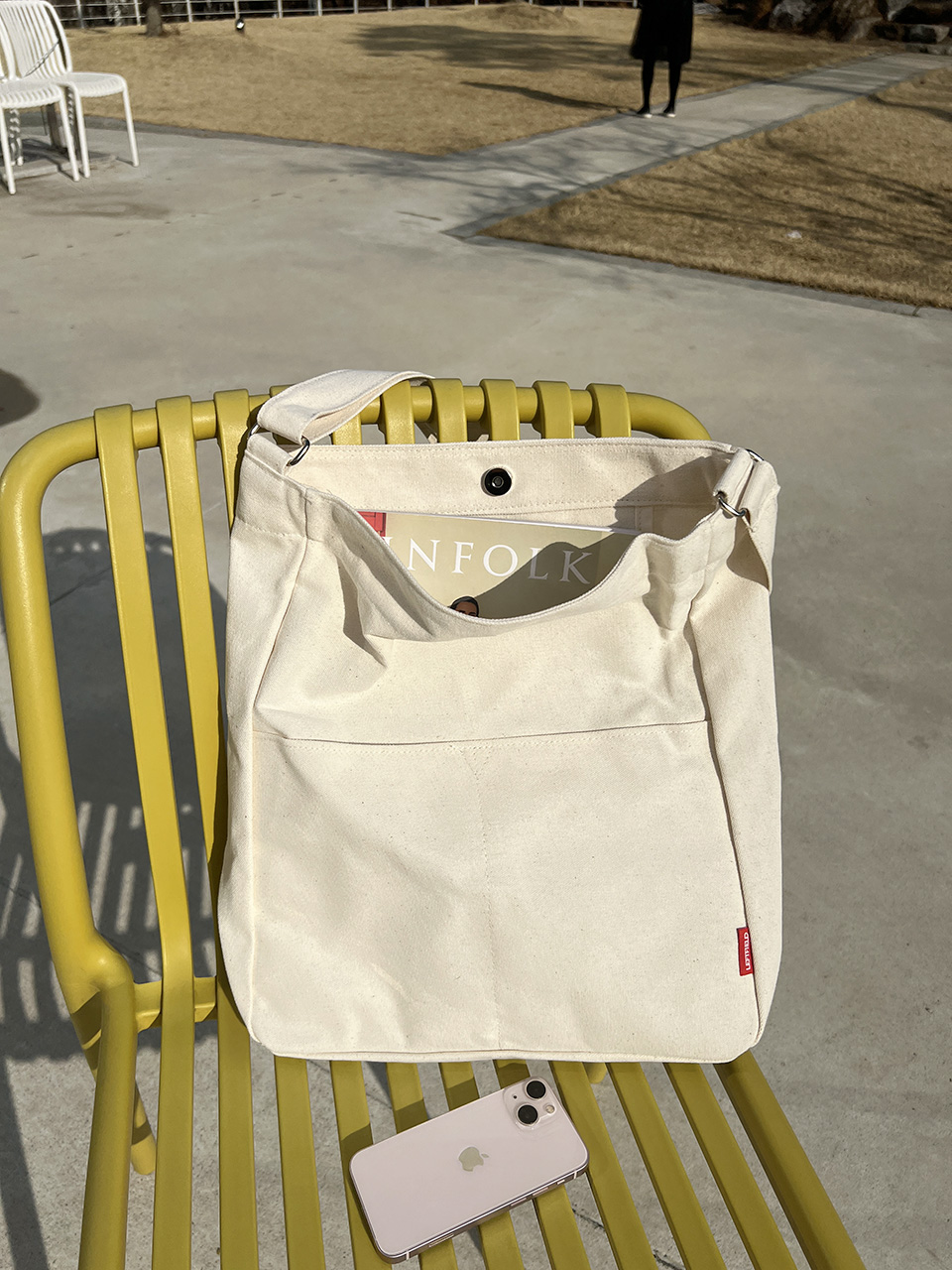 2-Pocket Plain Big Cloth Eco Bag (3 colors)