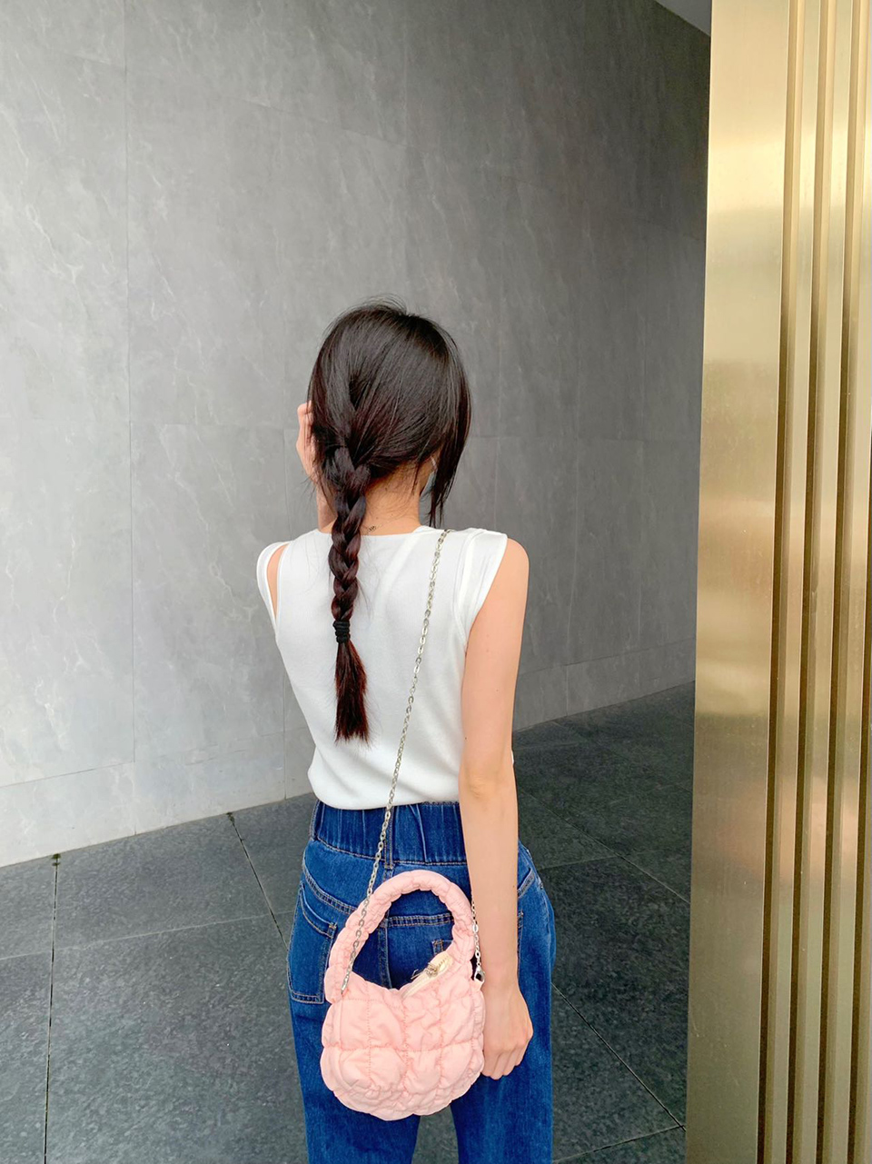 Twoyou Quilted Chain Mini Tote Bag