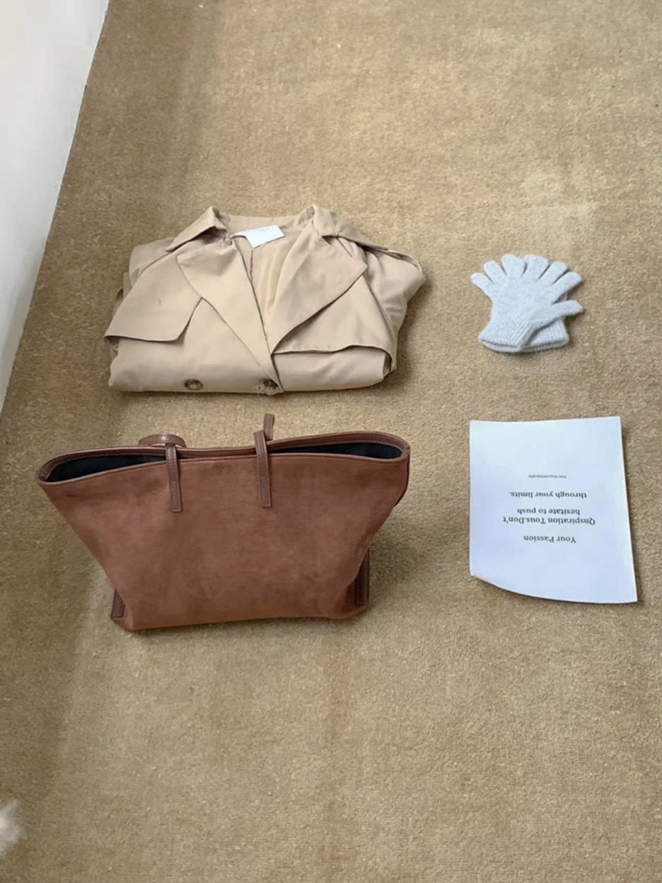 Suede Classic Leather Big Tote Bag/Shoulder Bag