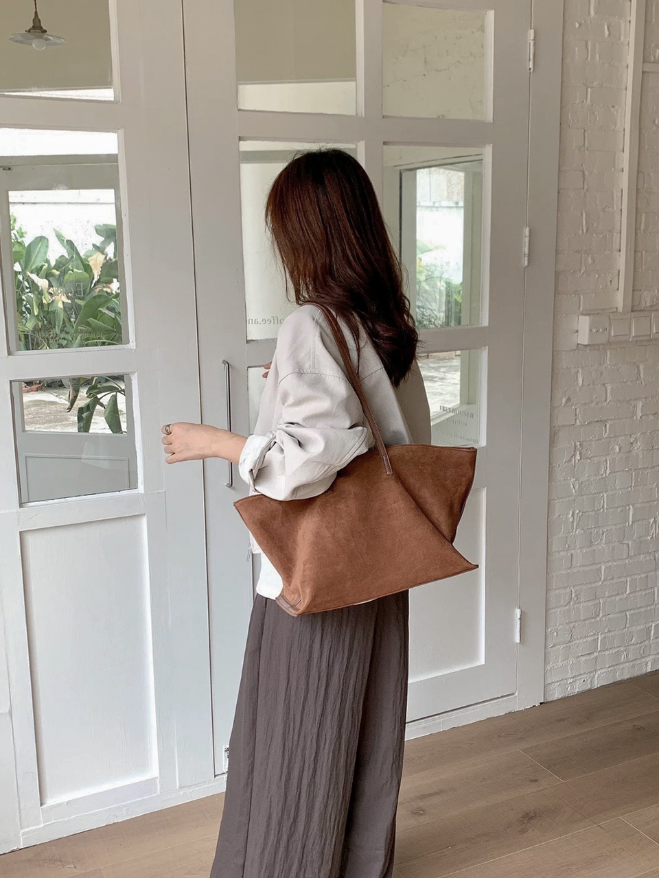 Suede Classic Leather Big Tote Bag/Shoulder Bag