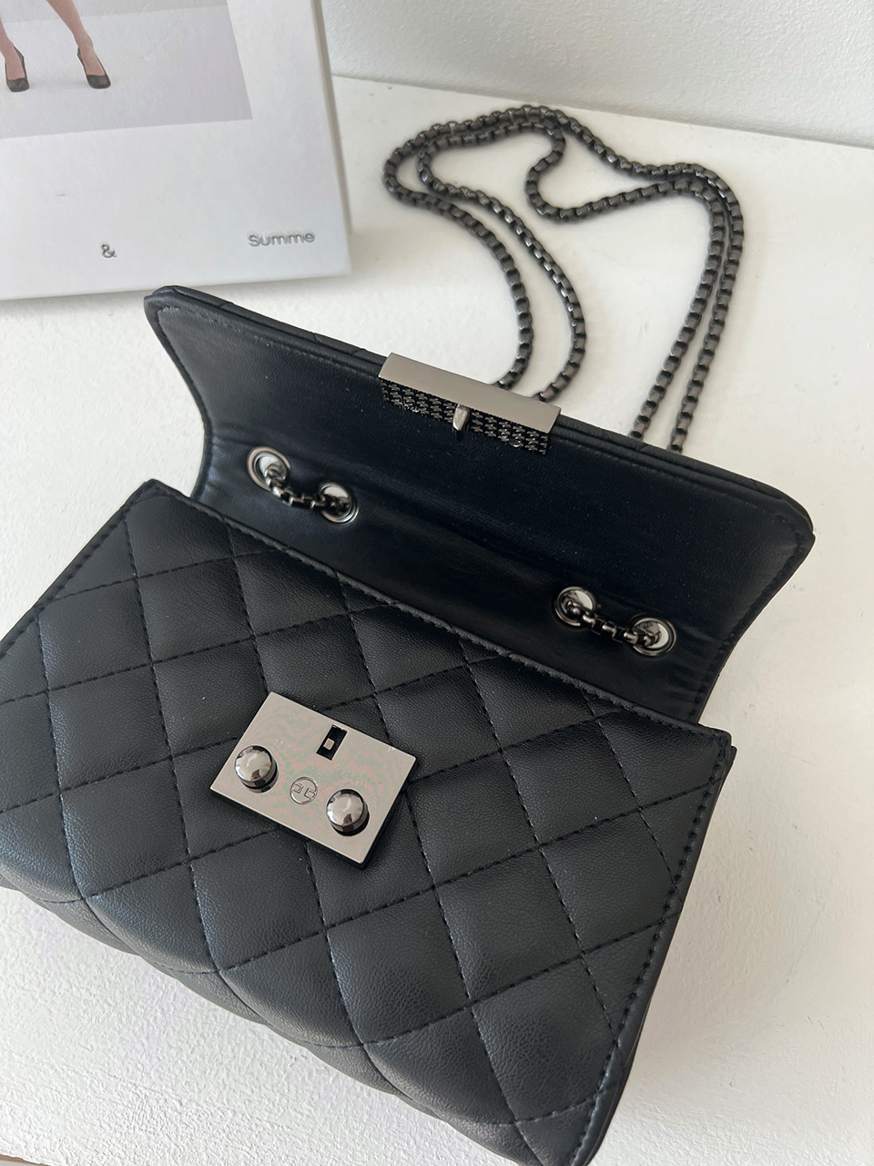 Kate Quilted Square Mini Chain Shoulder Bag