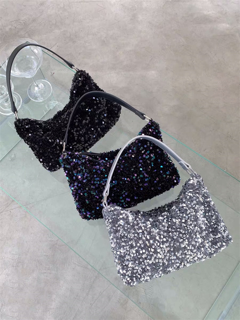 Sequin Zipper Mini Shoulder Bag (3 colors)