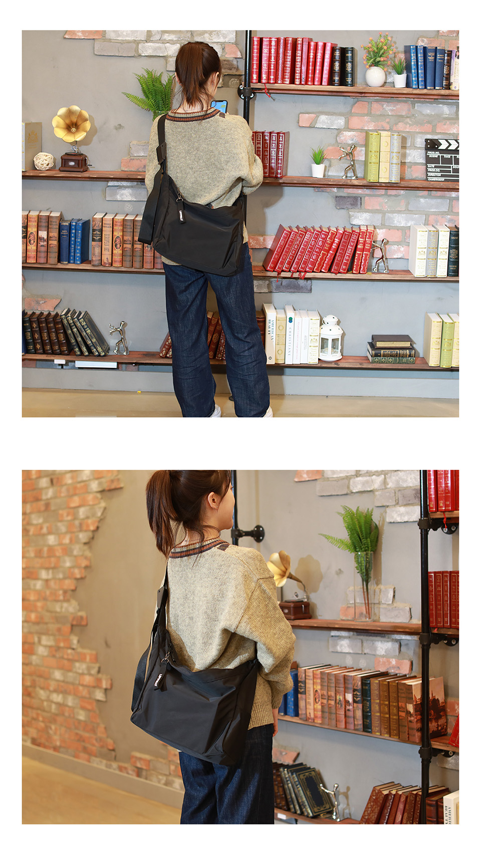 [unisex] Steel Keyring Zipper Shoulder Bag