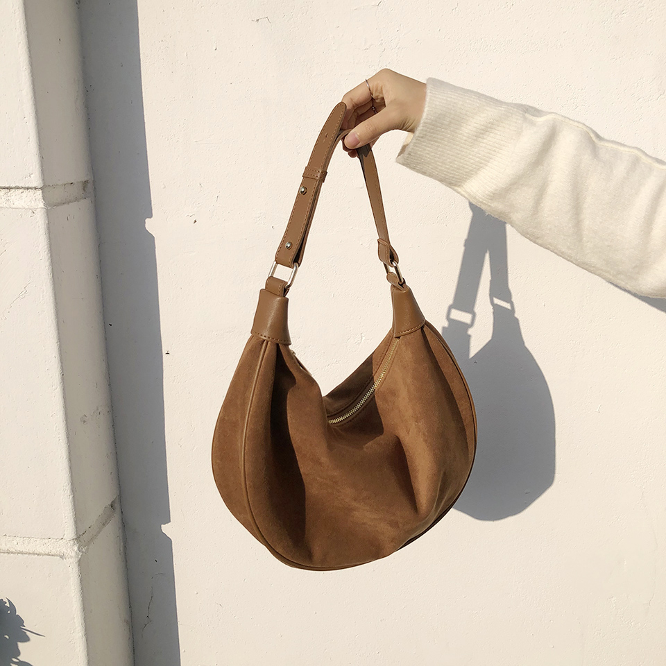 Suede shoulder bag