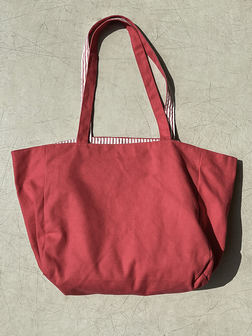 Reversible Stripe Border Lettering Big Eco Bag