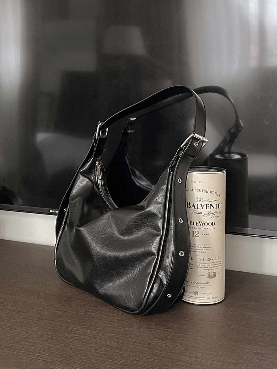 Leather Square Cross Hobo Bag
