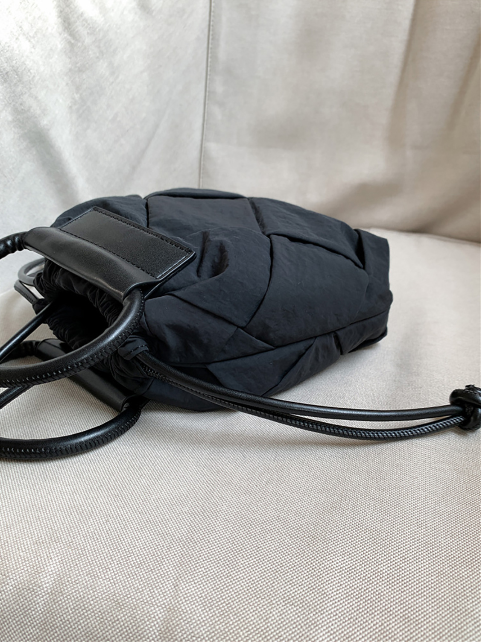 Quilted Nylon Mini Bucket Bag (4 colors)