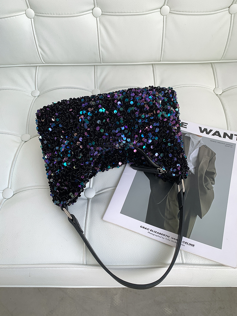 Sequin Zipper Mini Shoulder Bag (3 colors)