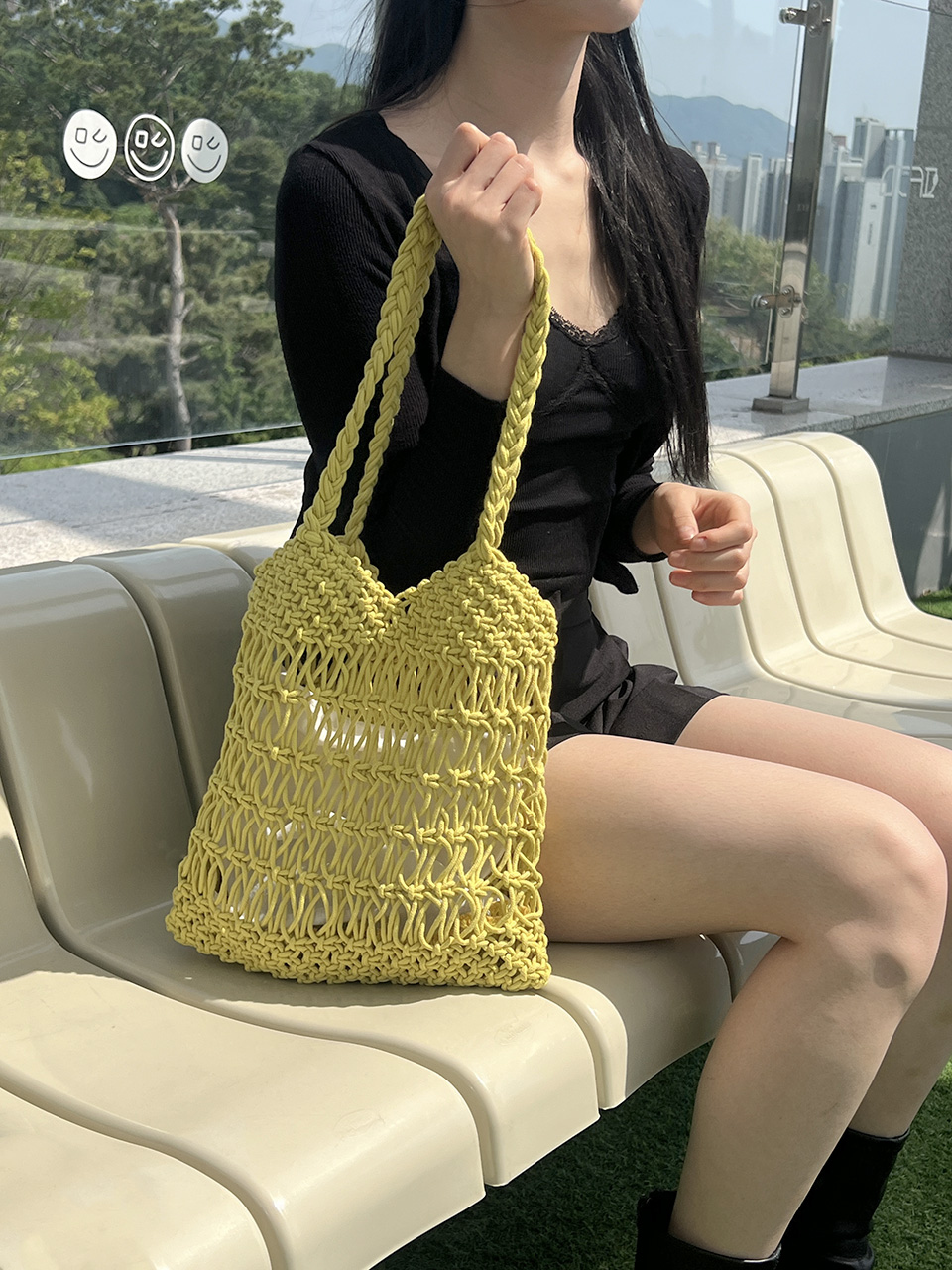 Knitted mesh shoulder bag (5 colors)