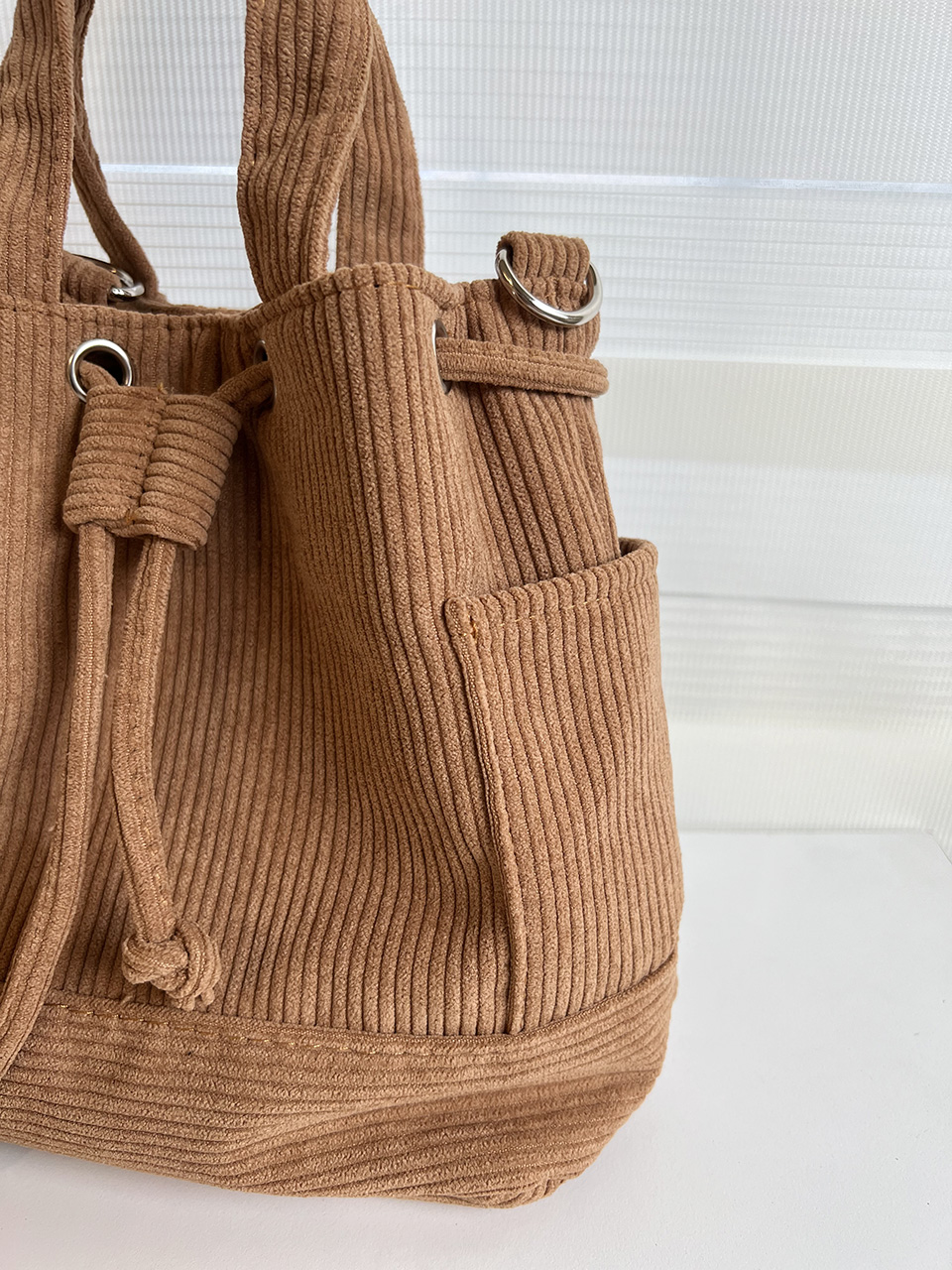 Corduroy Mini Bucket Bag, Bucket Cloth Eco Bag (6 colors)