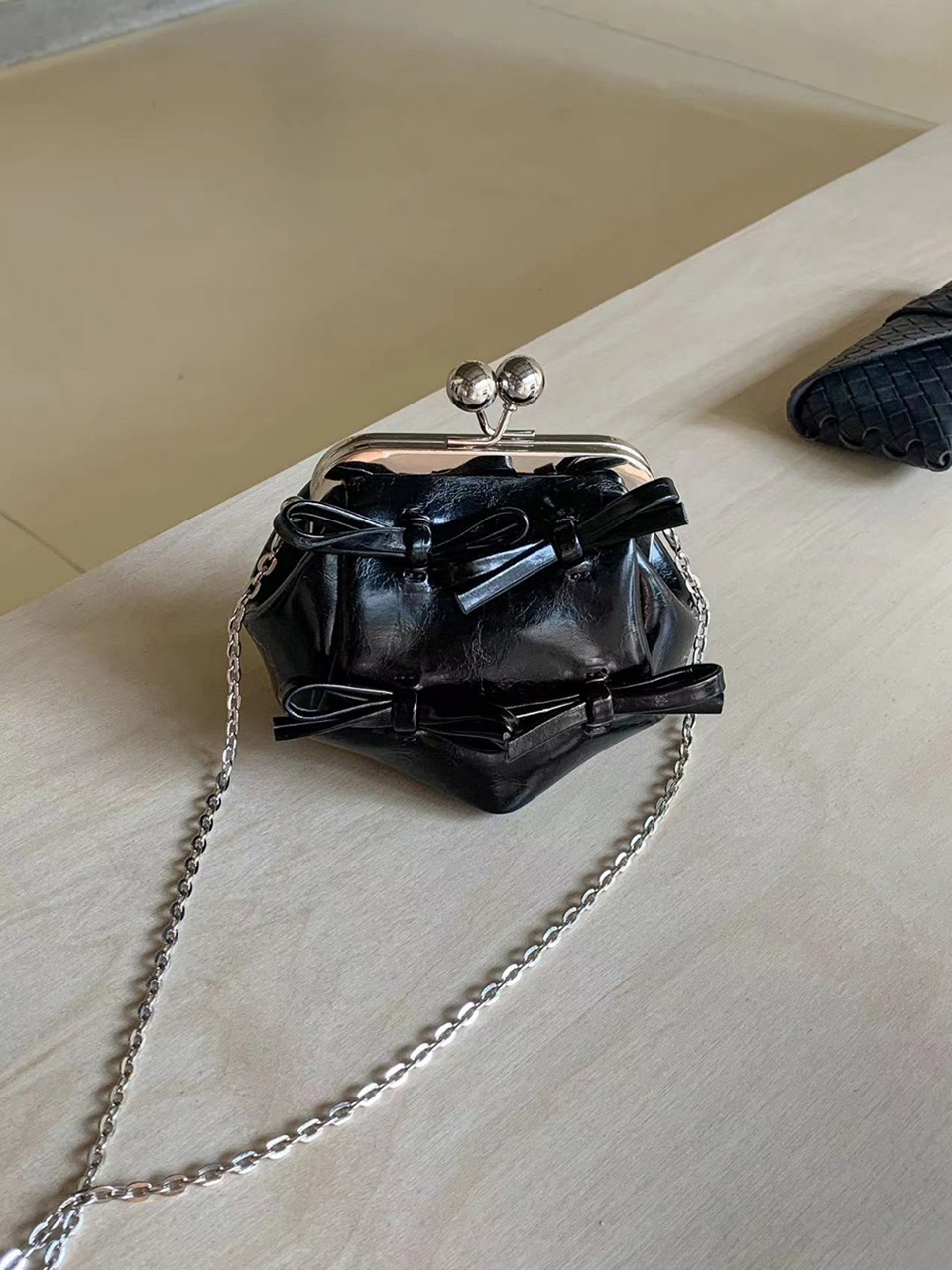 Ribbon 2-Way Chain Mini Crossbody Bag (2 Strap Types)