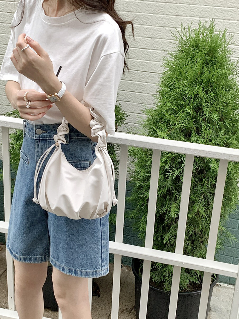 Jolly Shirred Round String Mini Shoulder Bag