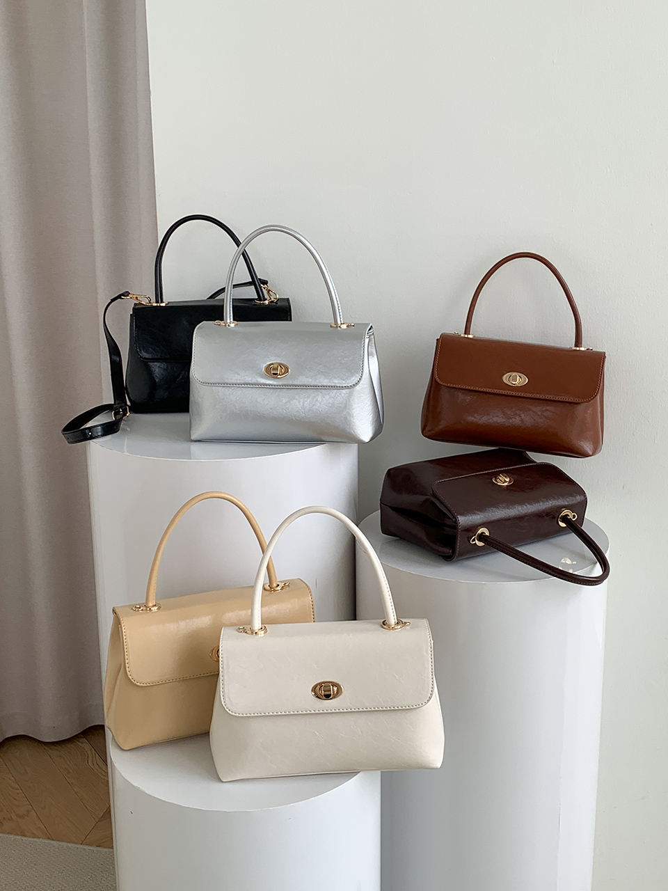 Square buckle tote bag (6 colors)