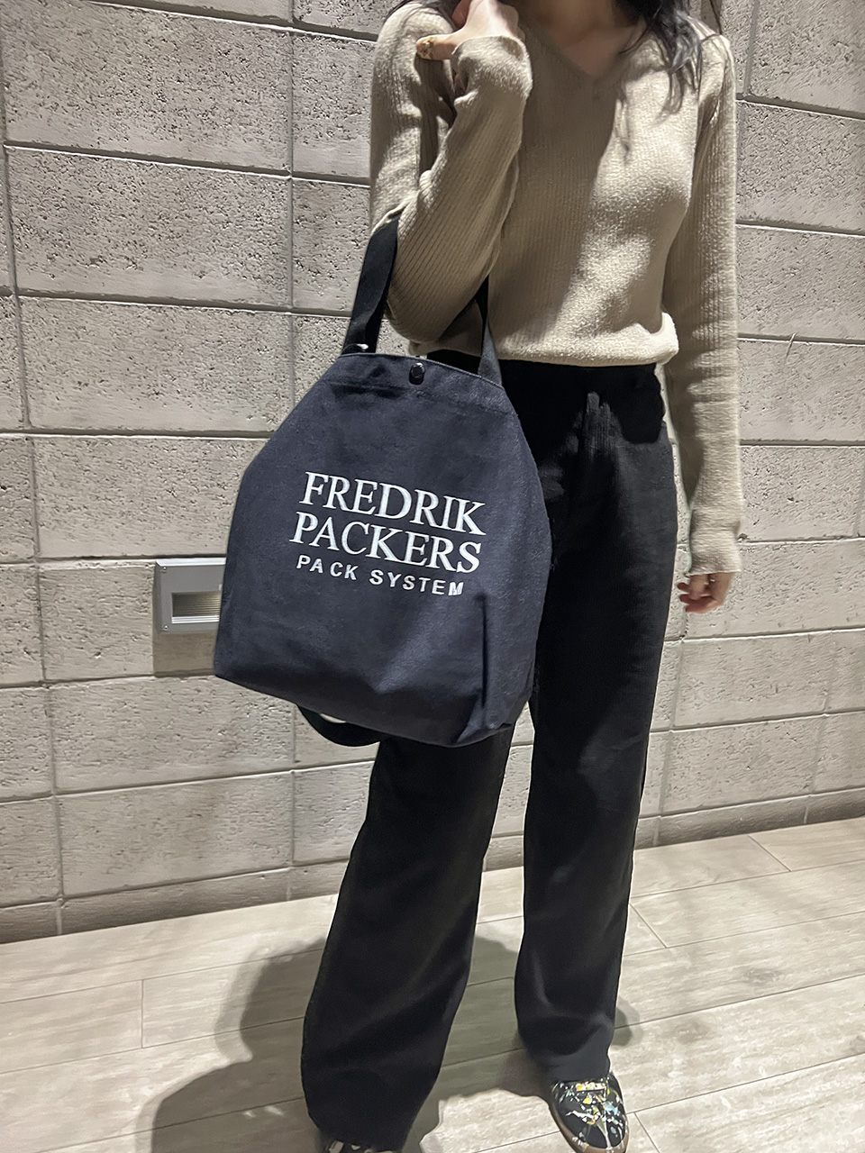 Lettering Big Cross Canvas Bag