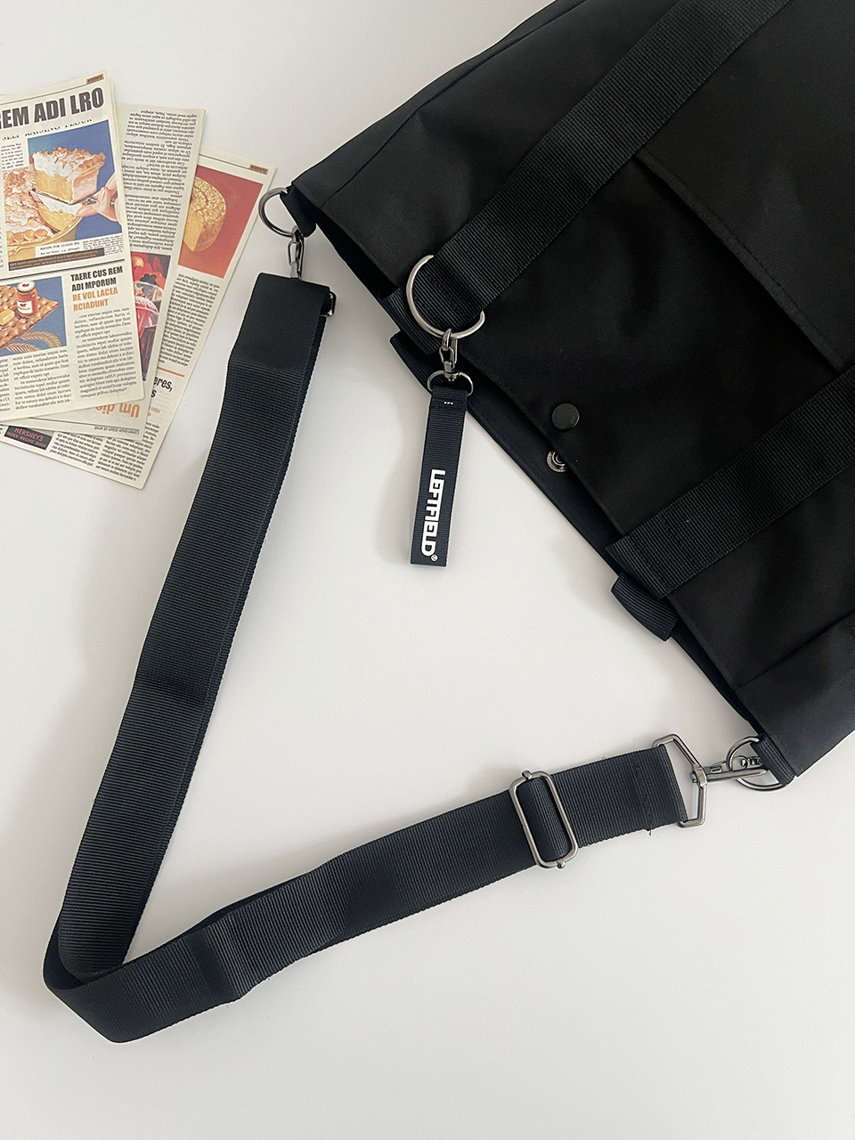 Canvas fabric pocket large cross eco bag