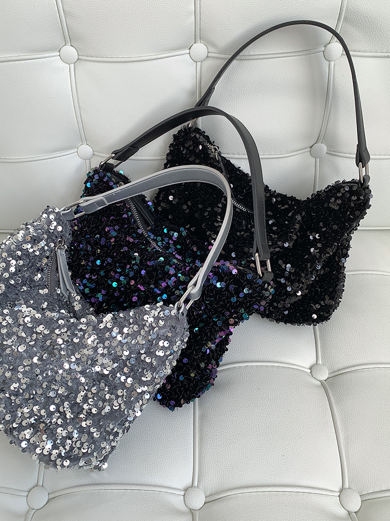 Sequin Zipper Mini Shoulder Bag (3 colors)