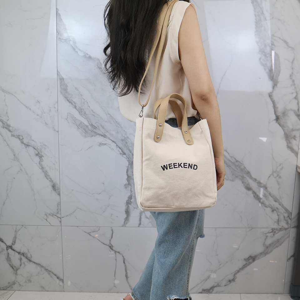 Canvas Lettering 2-Way Bag