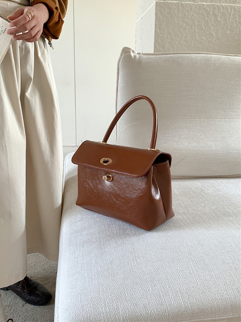 Square buckle tote bag (6 colors)