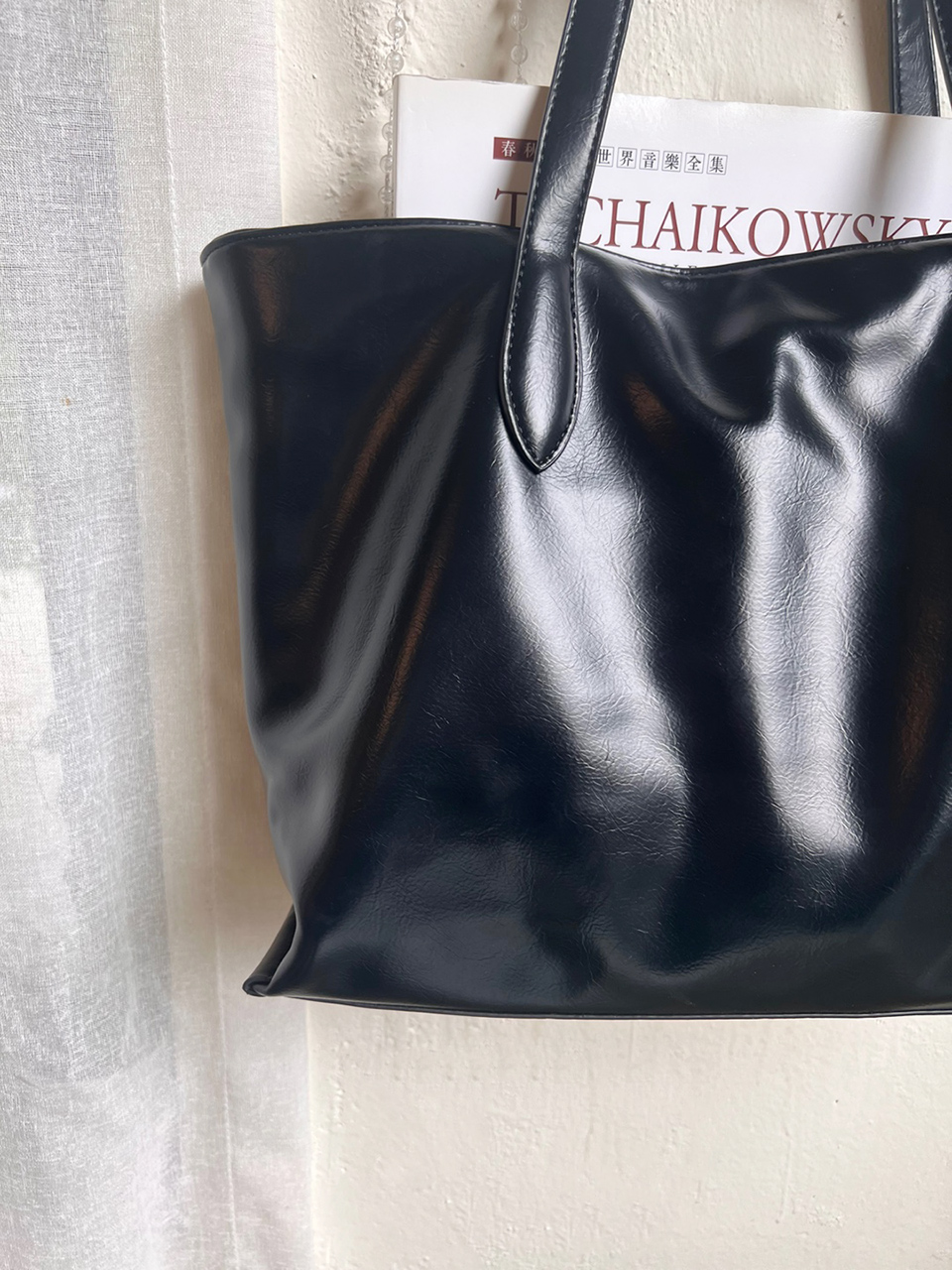 Glossy Square Big Shopper Bag (2 colors)
