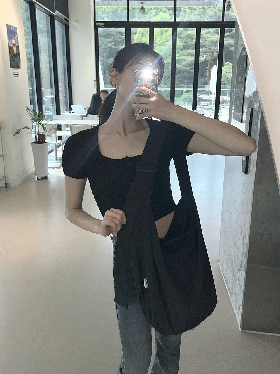 Nylon shoulder bag