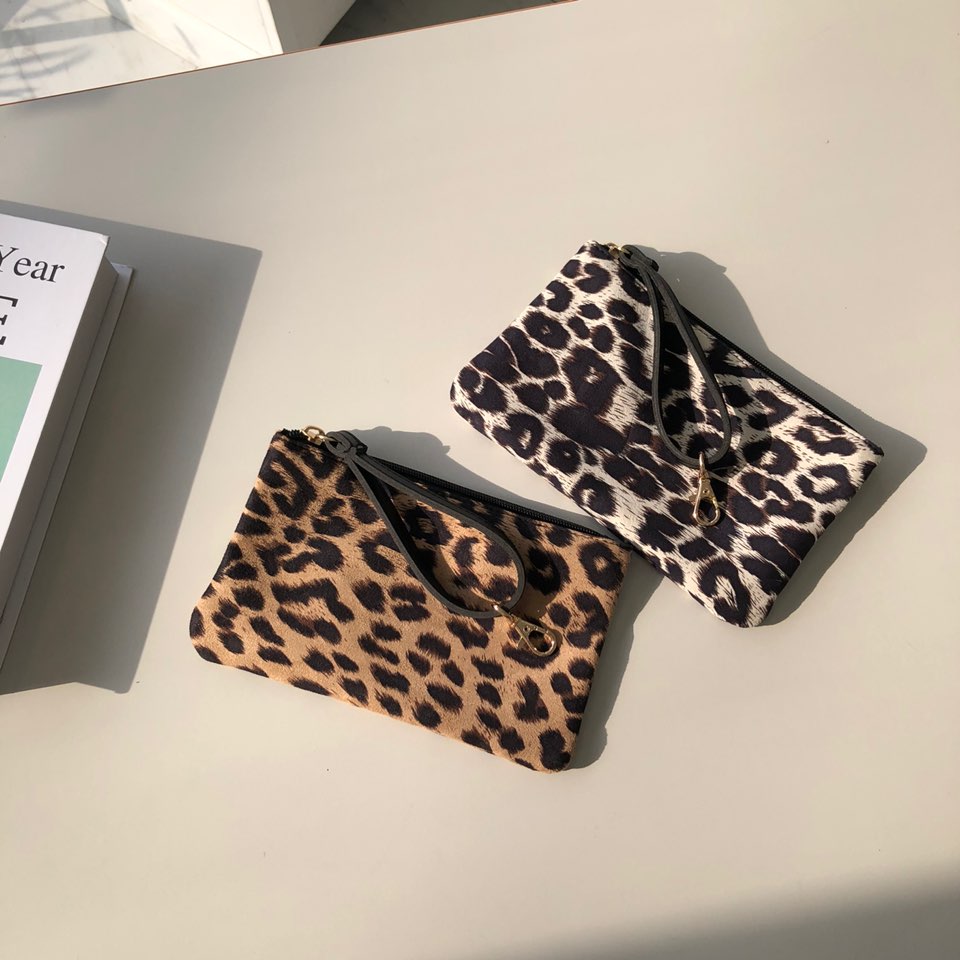 Leopard print zippered big shoulder bag