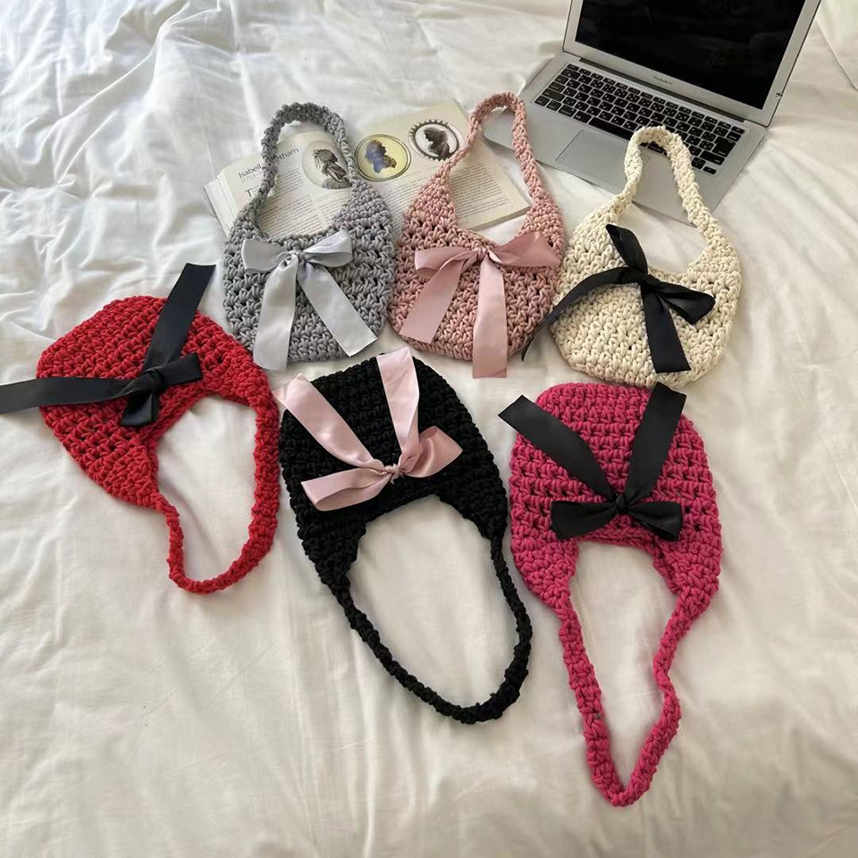 Ribbon Ballet Core Knit Tote Bag (5 colors)